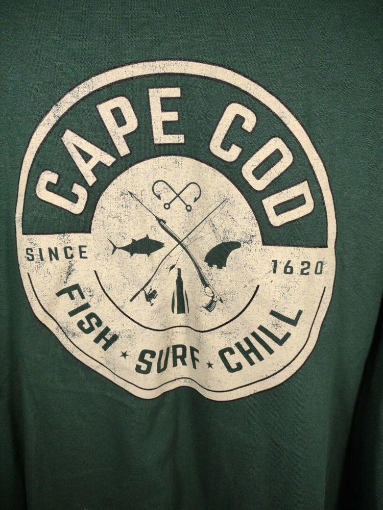 Majestic MLB Shirt Men's Size 2XL Cape Cod Fish Surf Chill Graphic Green